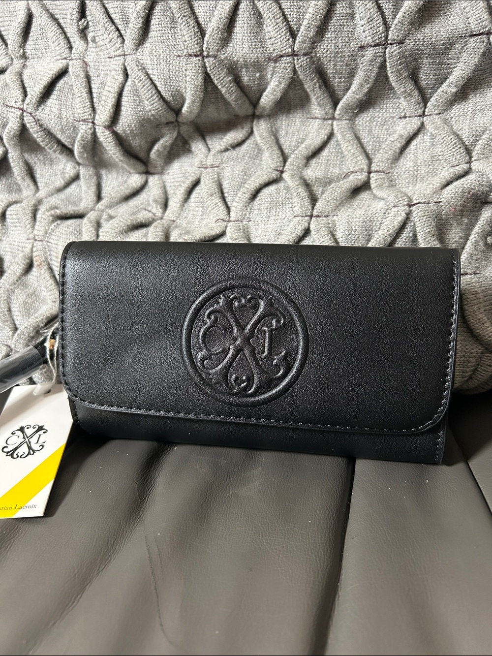CXL by Christian Lacroix Park Smooth Black Clutch Wristlet